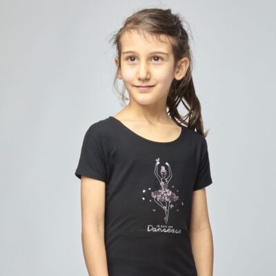 Tee-shirt Temps danse anae jr papillon-noir