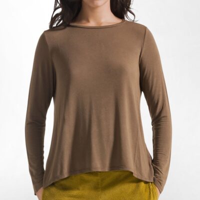 Tee-shirt Deha manches longues camel