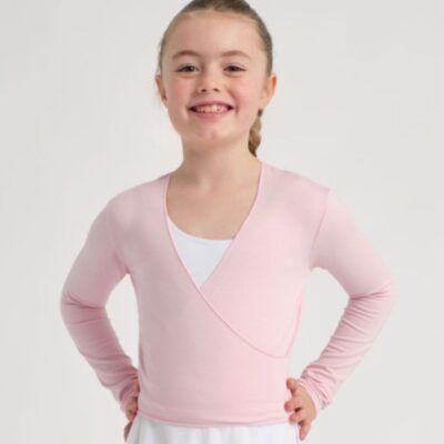 Cache-cœur Temps danse enfant à enfiler rose