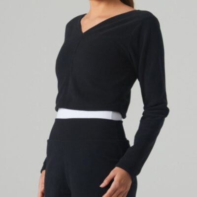 Crop top Temps danse polaire noir