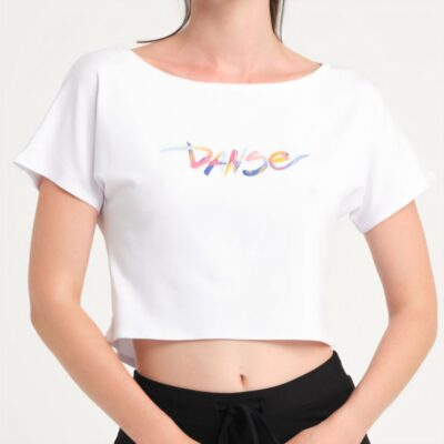 Tee-shirt Temps danse Agile jr rainbow blanc