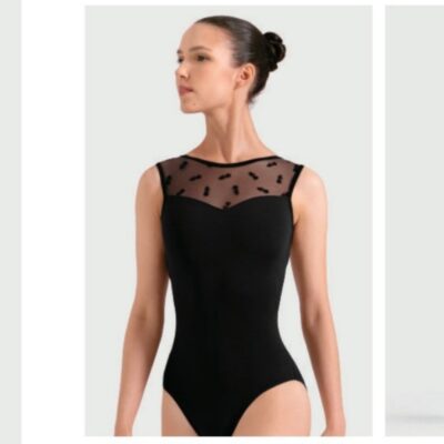 Justaucorps Bloch floral Amelia noir