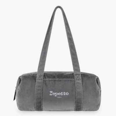 Sac polochon Grand Repetto velours Gris